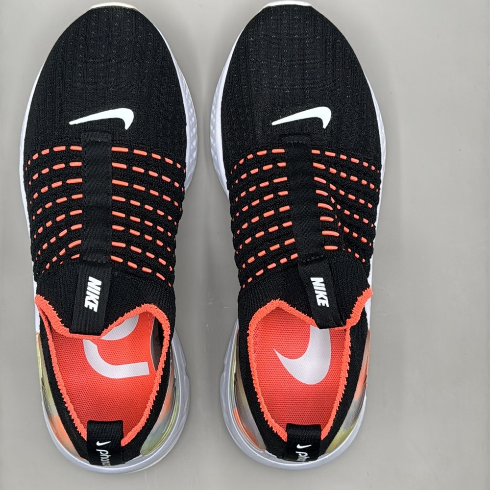 NWT! Nike React Phantom Run Flyknit 2 Sneakers Women’s 5 Neon Orange, Black - Picture 8 of 12